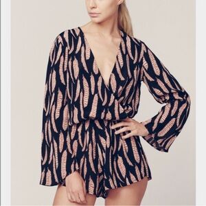 Blue Life feather shorts romper